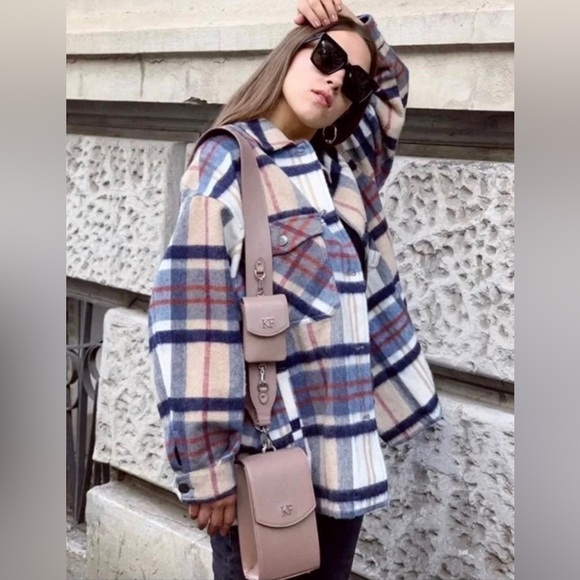 NWT ZARA Blogger Fav. Plaid Overshirt - Picture 6 of 8